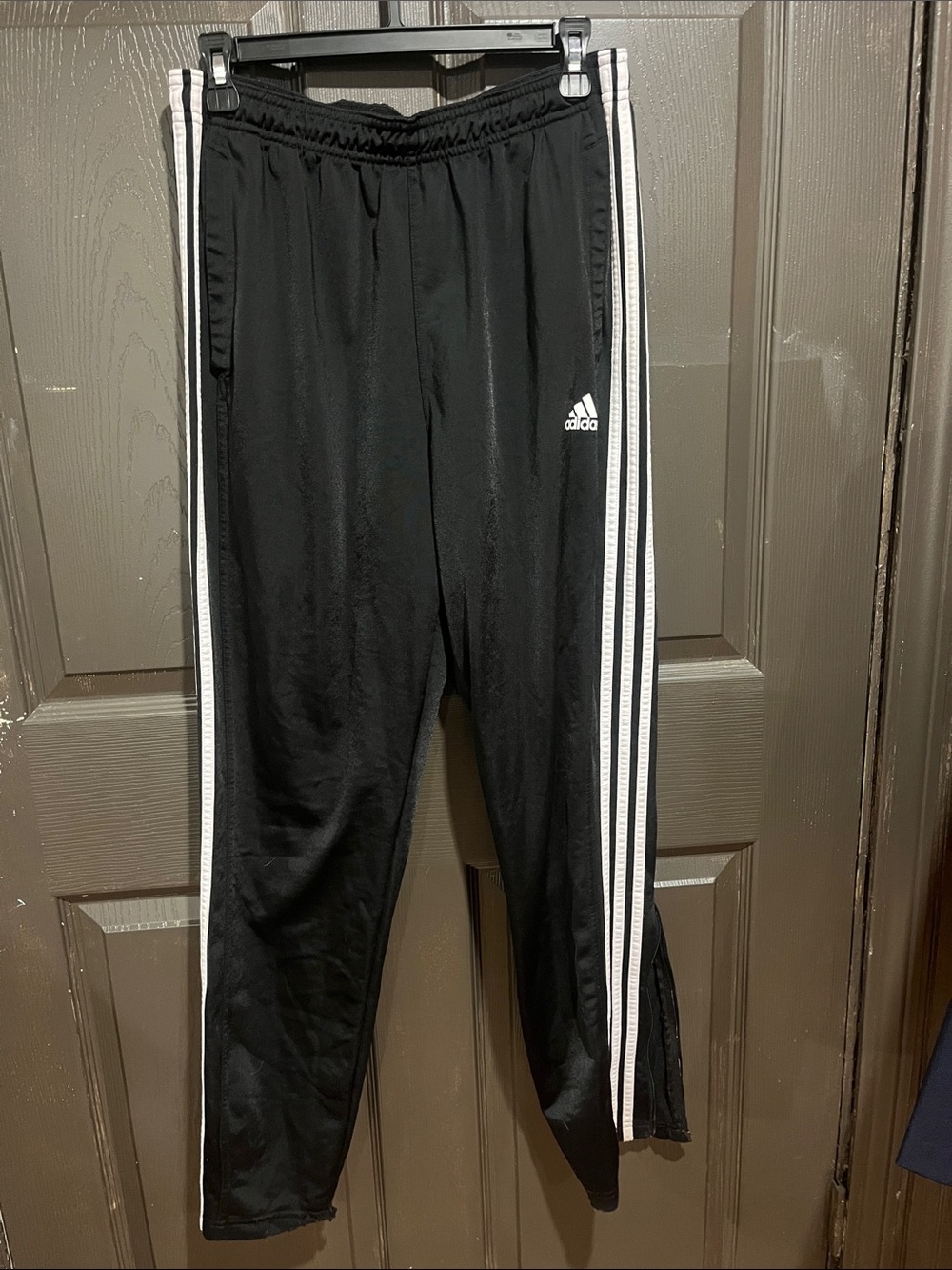 adidas Black Joggers with White Triple Stripes